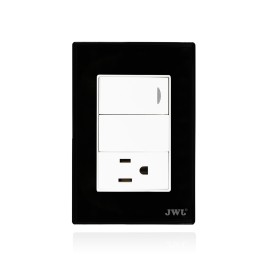 PLACA CON INTERRUPTOR SENCILLO Y UN TOMA CORRIENTE