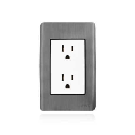 PLACA CON 2 TOMA CORRIENTES DUPLEX 2P+T