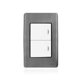 PLACA CON 2 INTERRUPTORES SENCILLOS