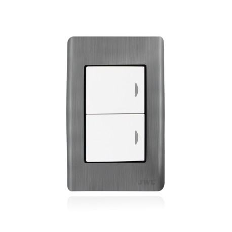 PLACA CON 2 INTERRUPTORES SENCILLOS