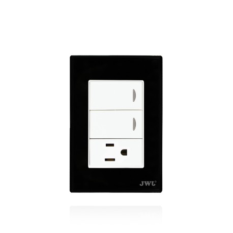 PLACA CON 2 INTERRUPTORES Y UN TOMA CORRIENTE (JTL-F7651)