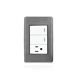 PLACA CON 2 INTERRUPTORES Y UN TOMA CORRIENTE (JTL-E7551)